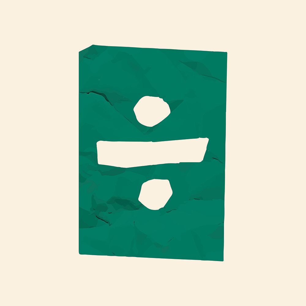 Division paper cut symbol vector