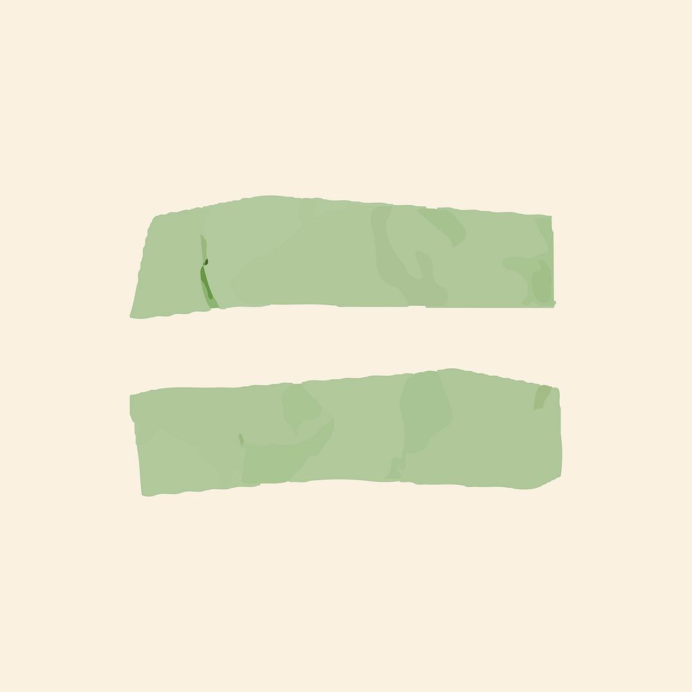Green equal symbol paper cut vector