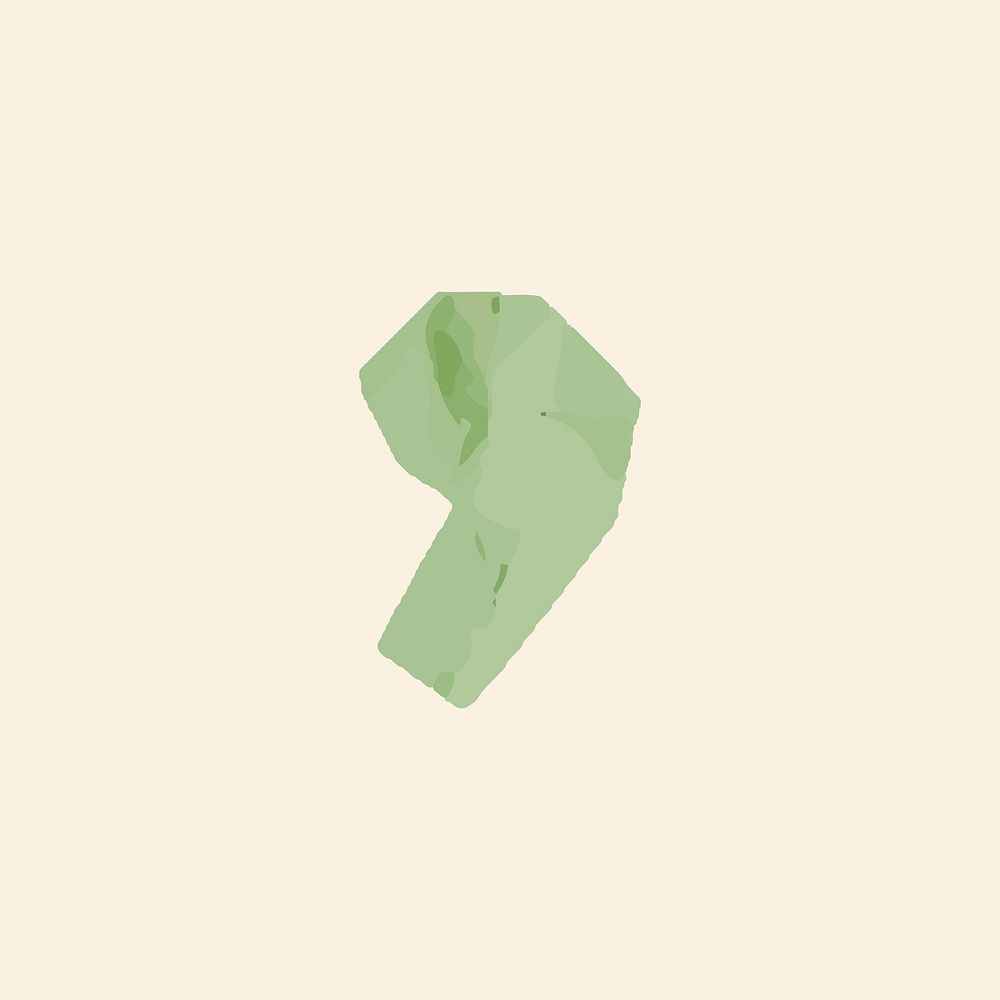 Green apostrophe sign paper cut symbol vector