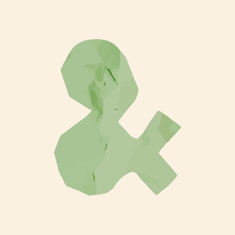 Ampersand & paper cut symbol vector