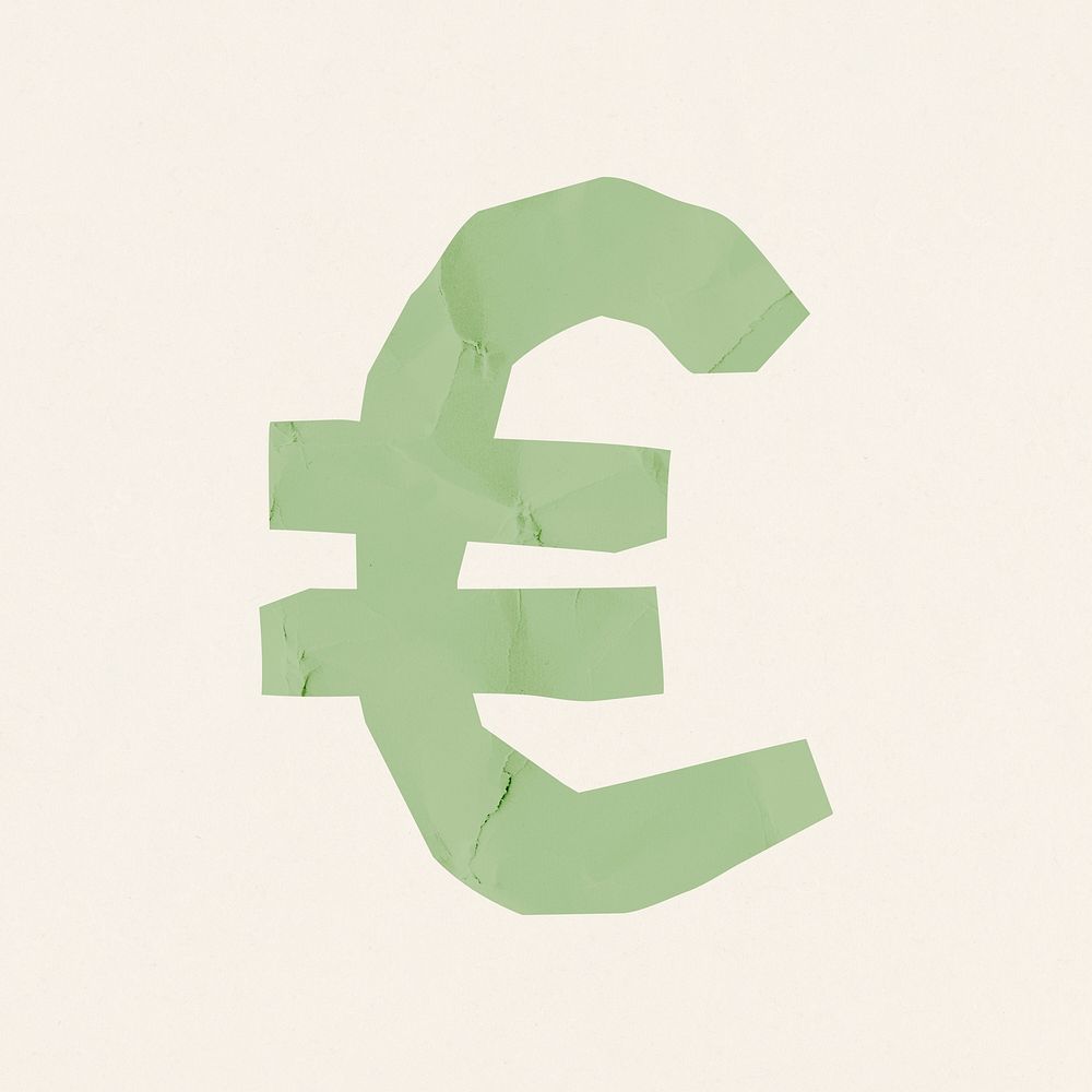 € Euro  sign paper cut symbol psd