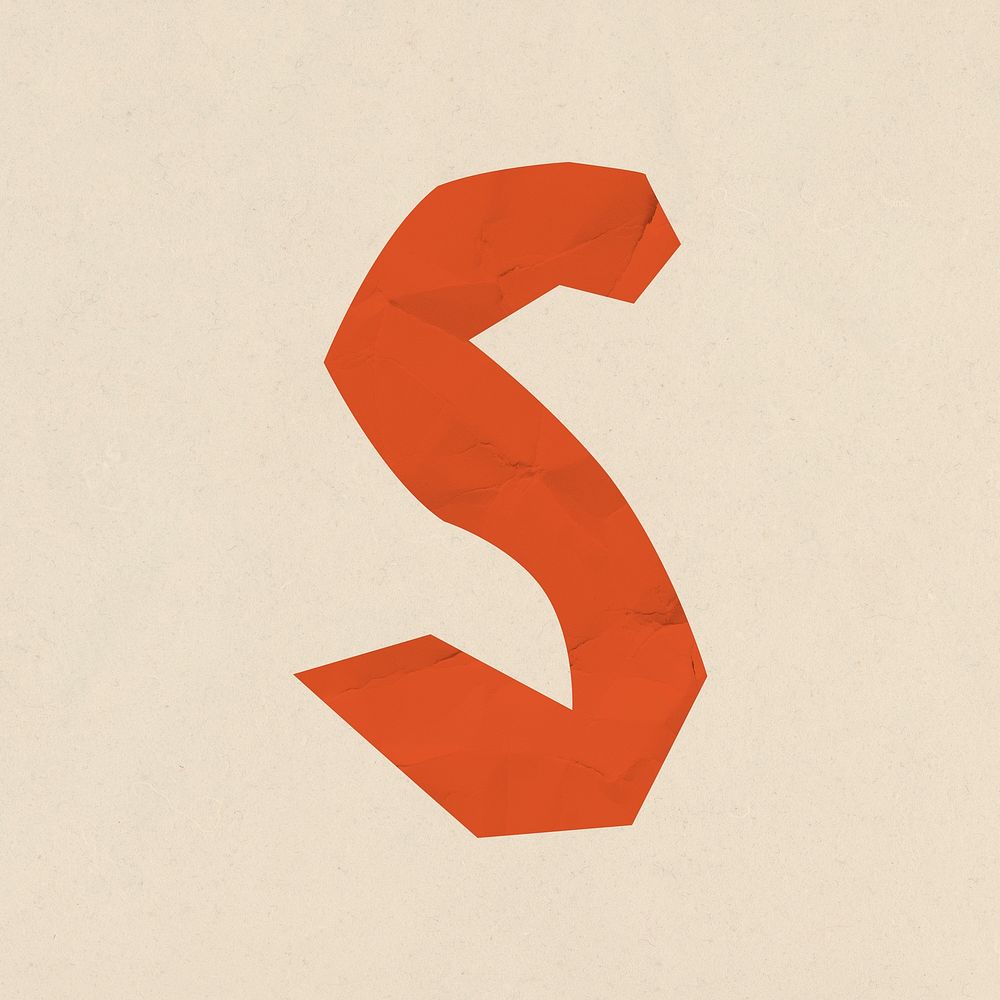 S letter paper cut alphabet Premium PSD rawpixel