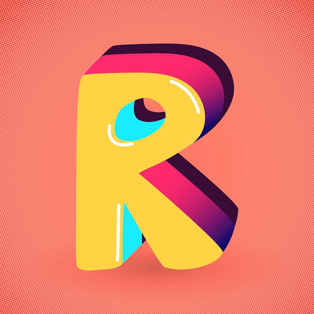 Letter R vector yellow funky | Premium Vector - rawpixel
