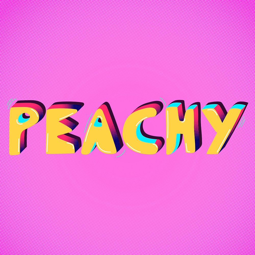 Peachy funky text typography psd