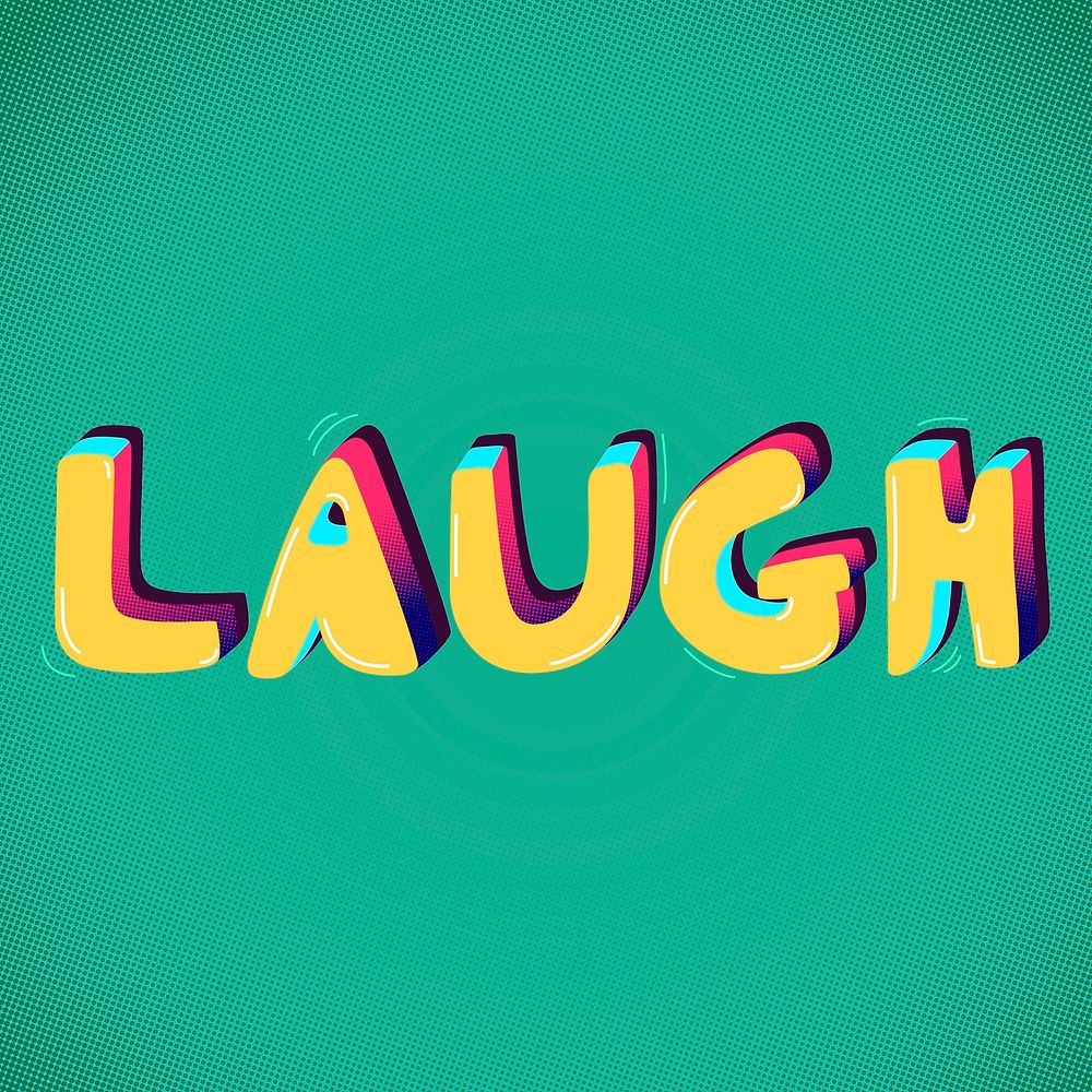 Laugh funky text word typography psd