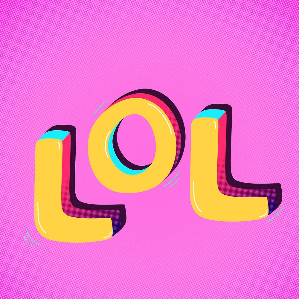 LOL funky vector interjection typography