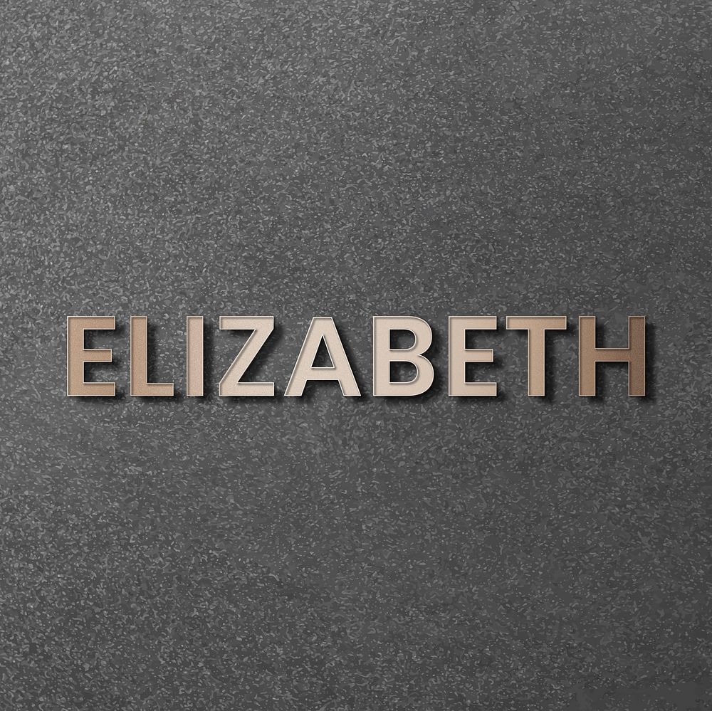 Elizabeth typography in gold design element vector