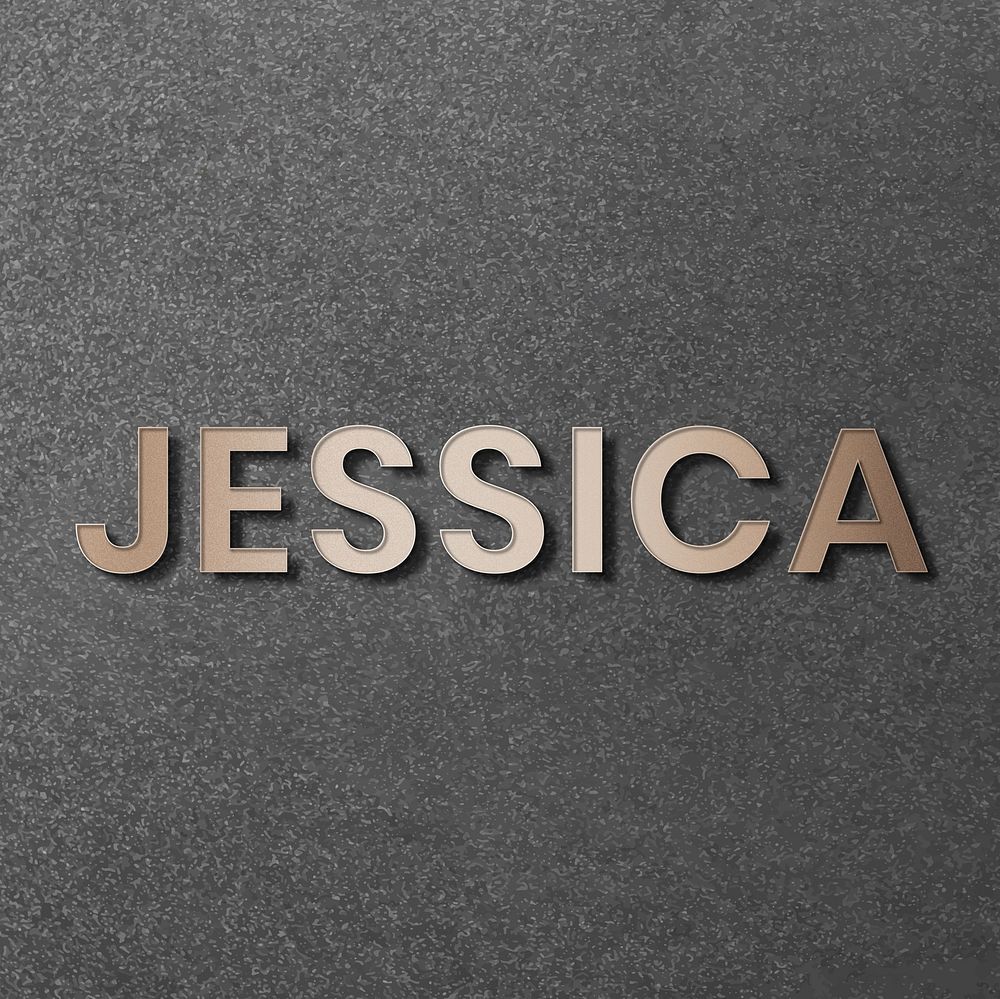 Jessica typography in gold design element vector