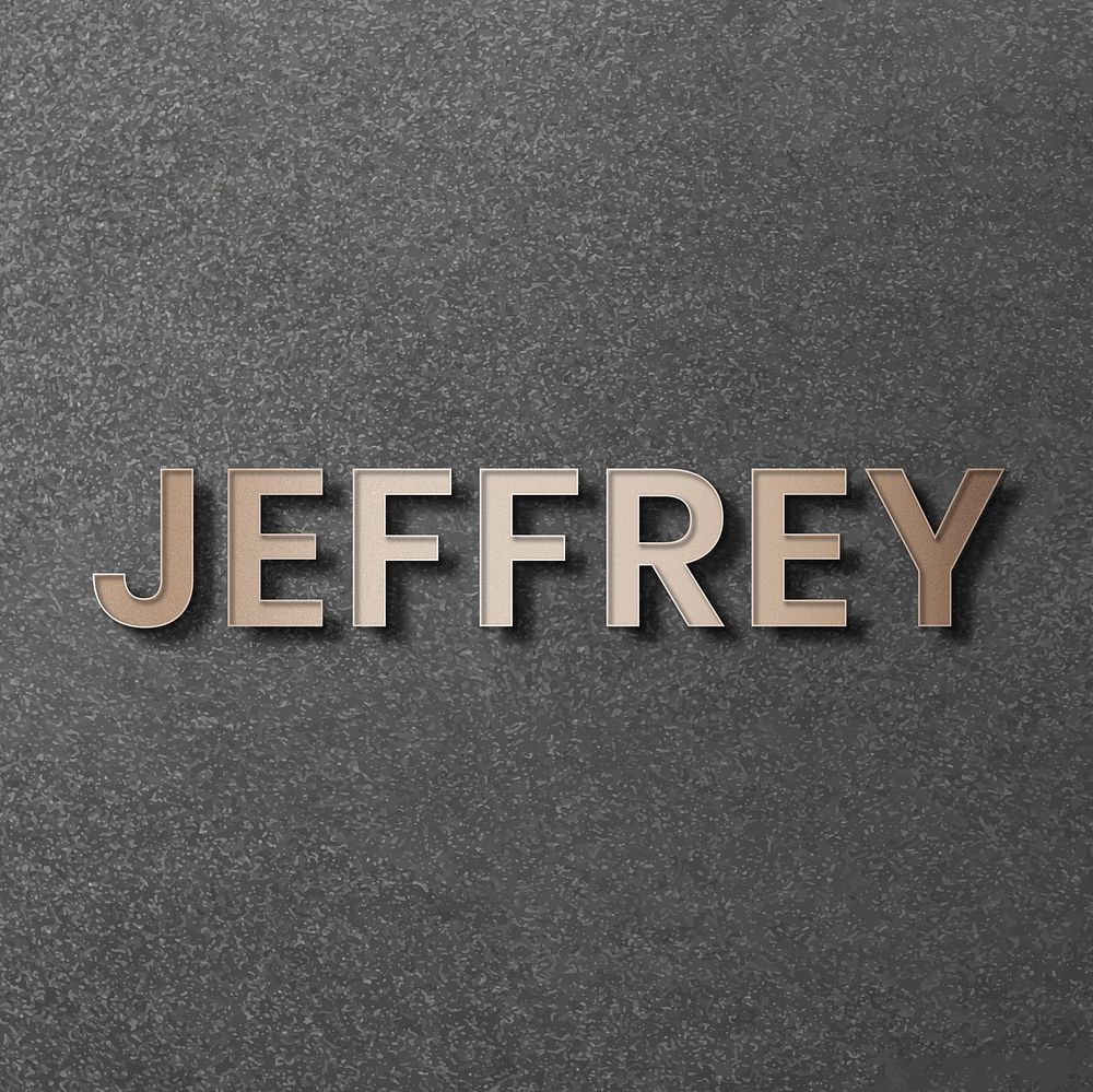 Jeffrey typography in gold design element vector