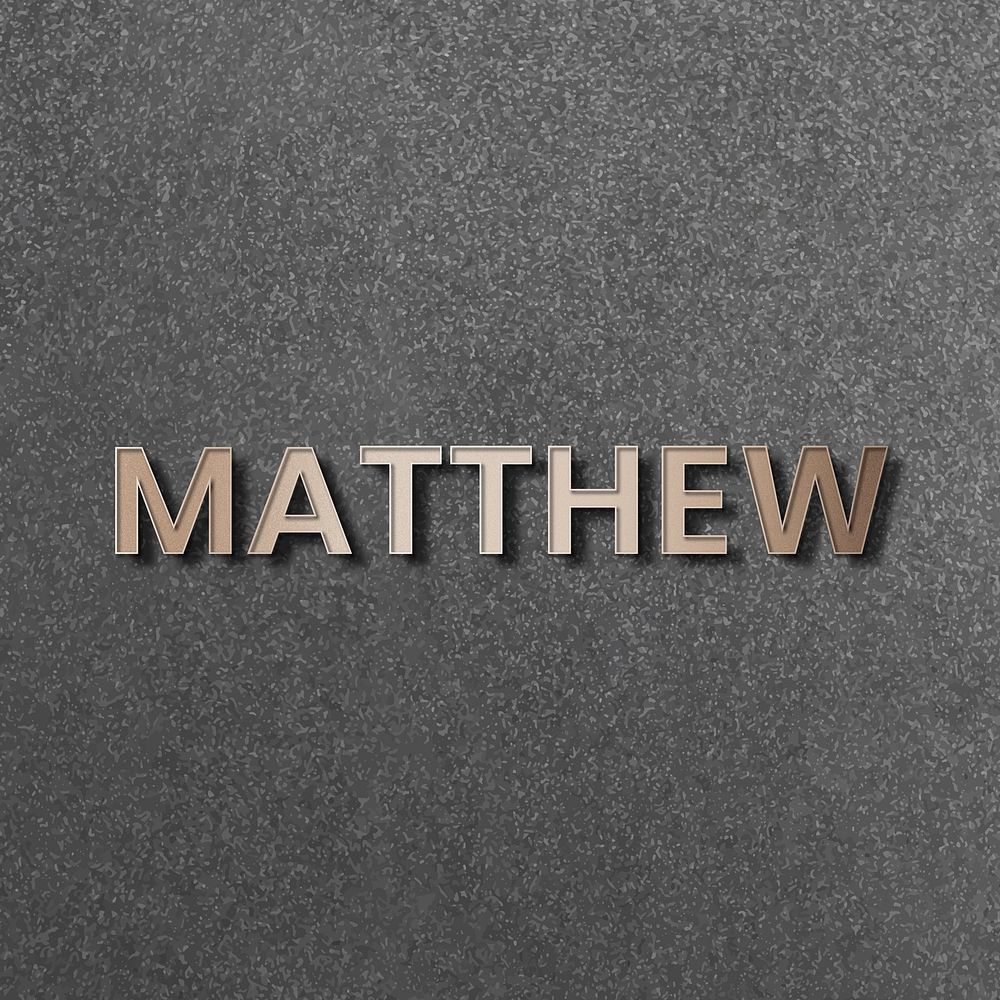 Matthew typography in gold design element vector