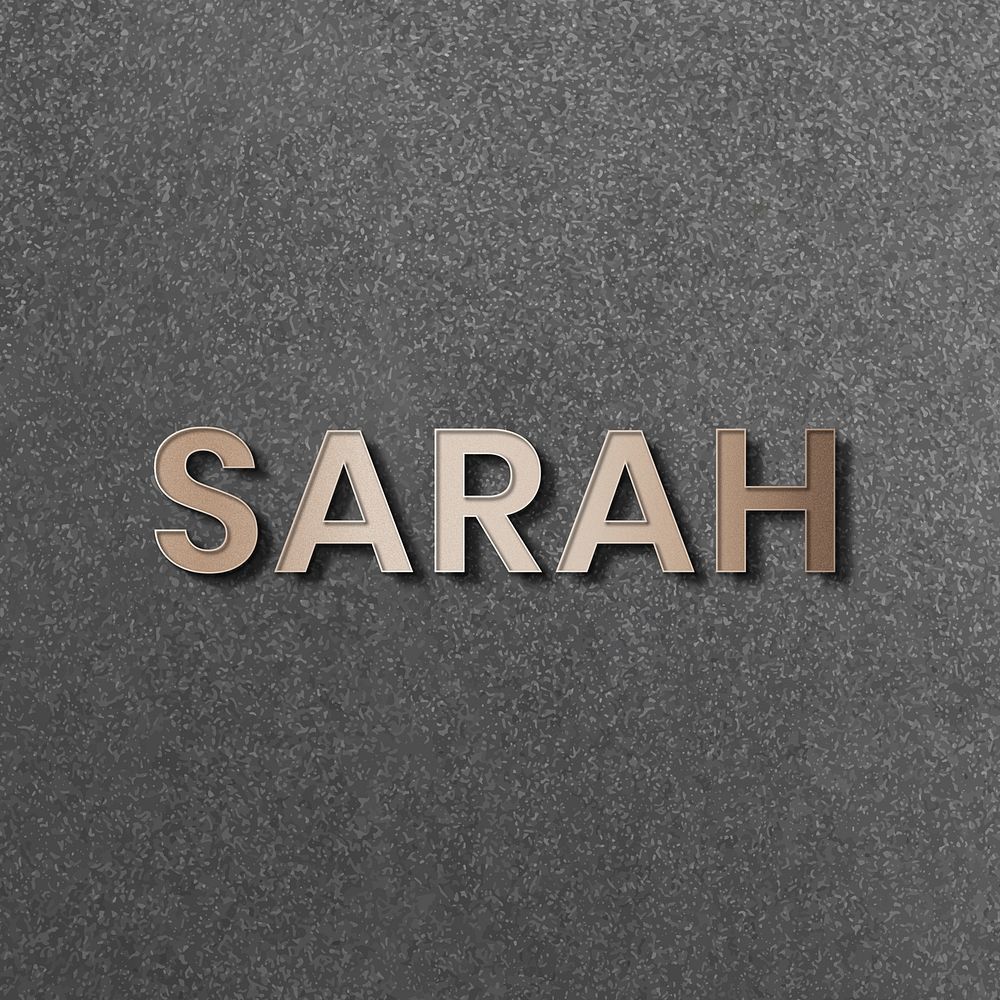 Sarah typography in gold design element vector