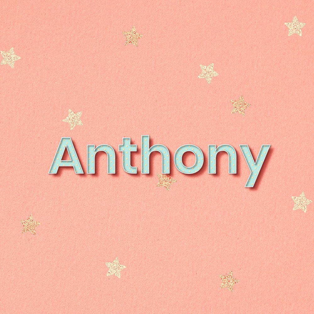 Anthony name word art typography