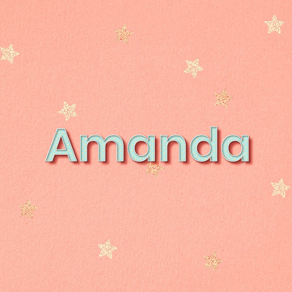 Amanda lettering word art typography vector
