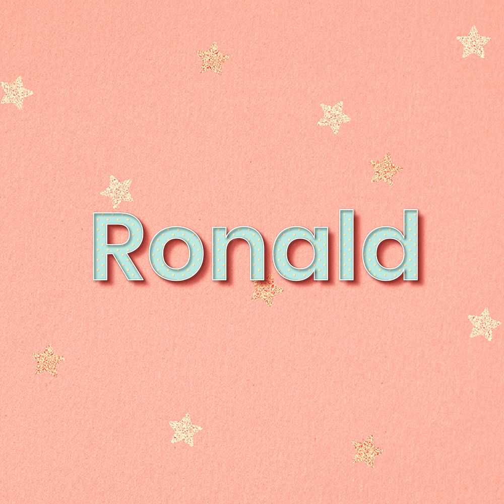 Ronald word art pastel typography