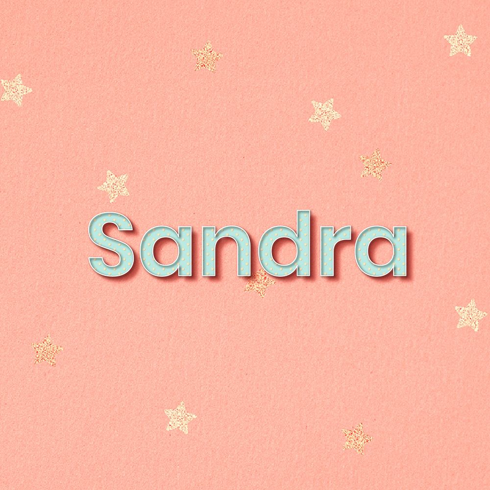 Sandra word art pastel typography vector