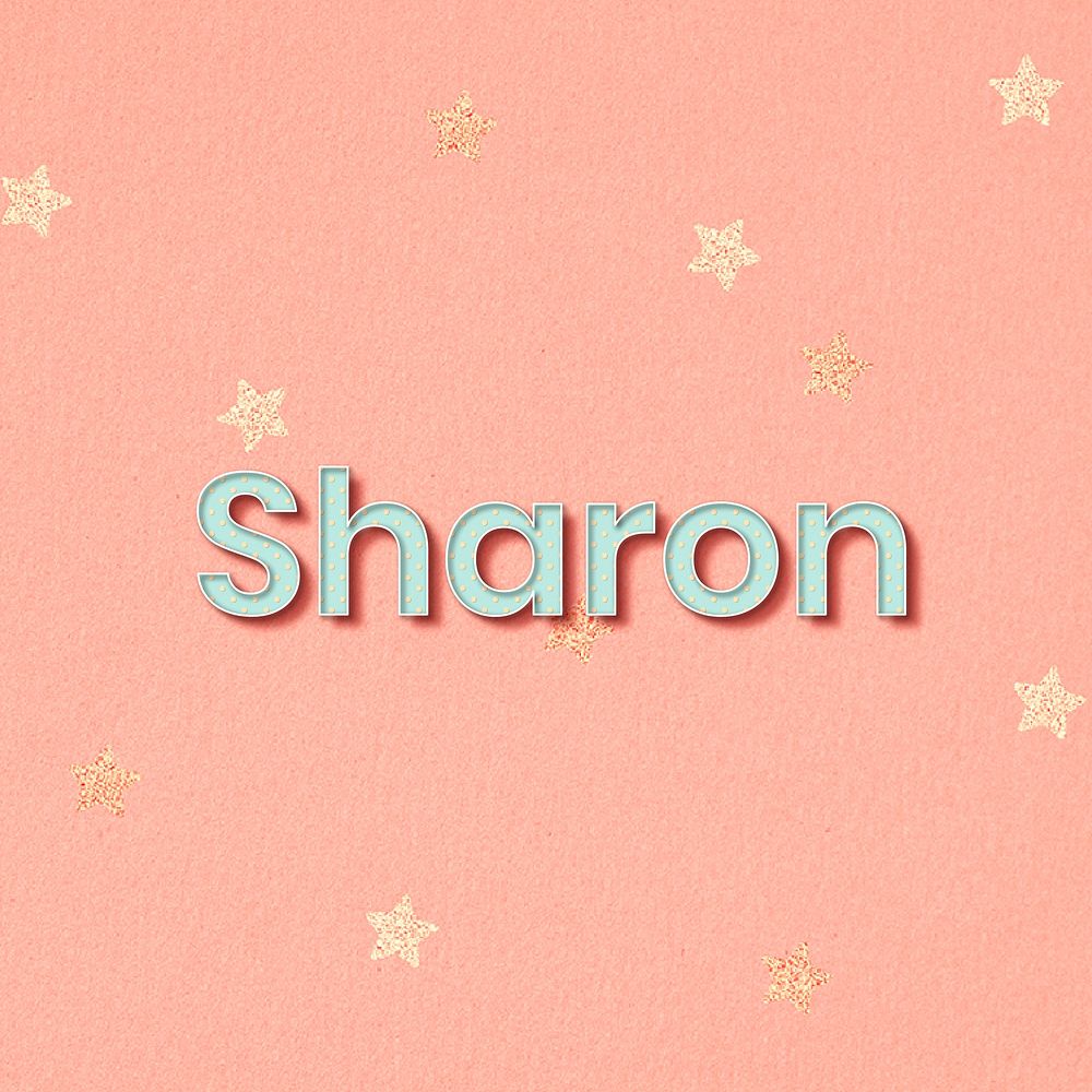 Sharon lettering word art typography vector