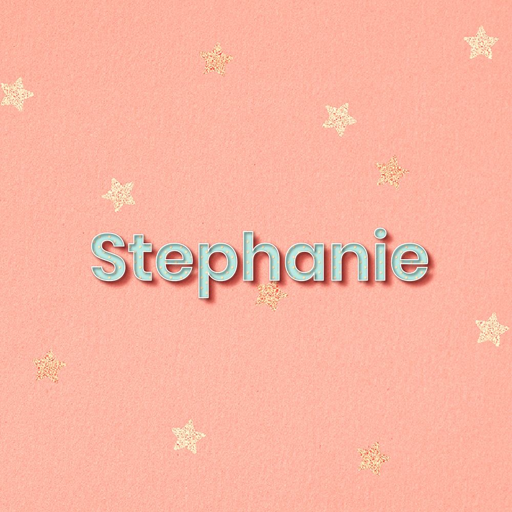 Stephanie word art pastel typography vector