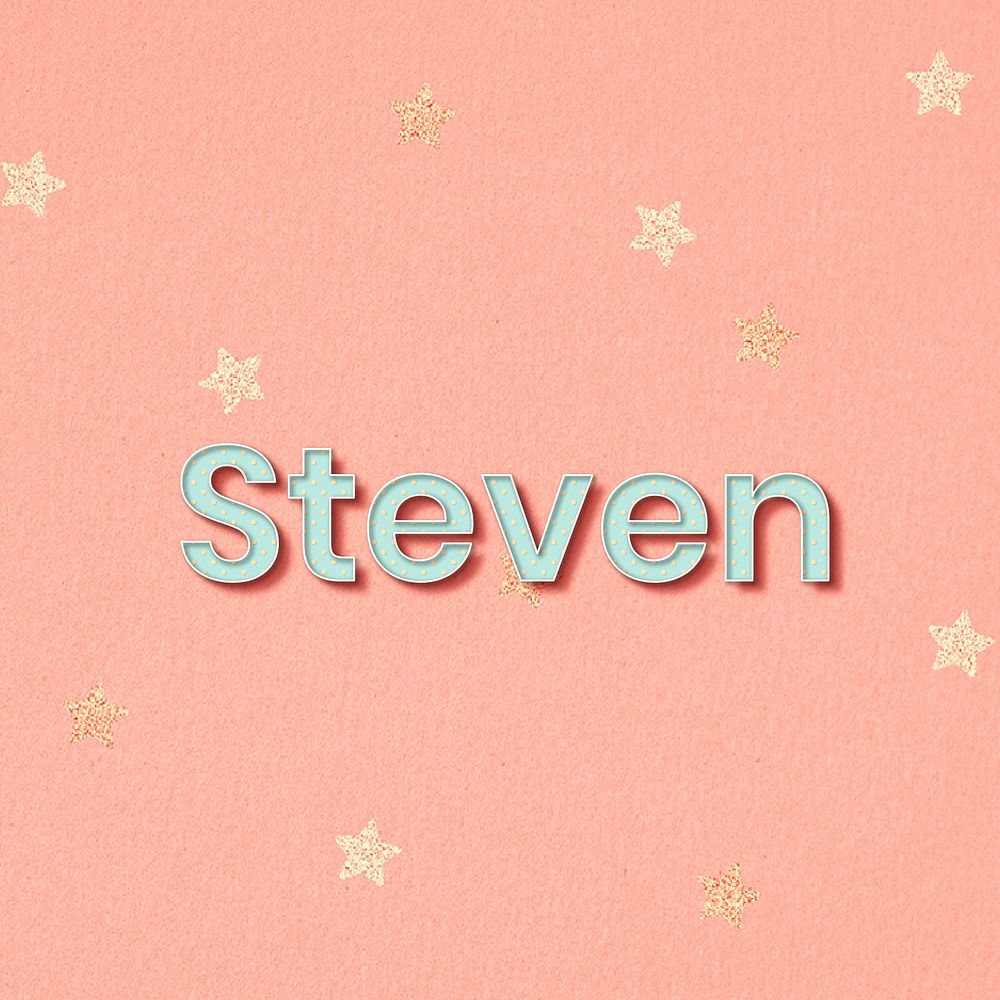 Steven word art pastel typography