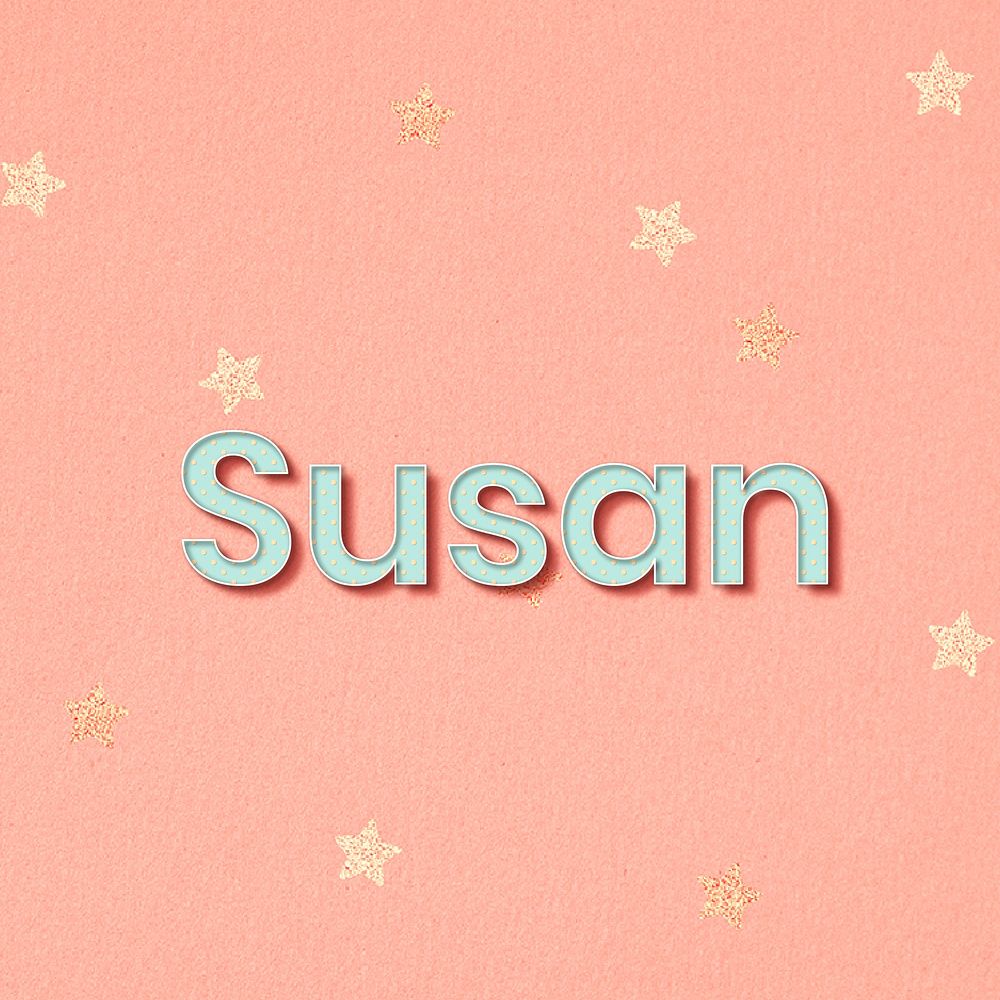 Susan word art pastel typography vector