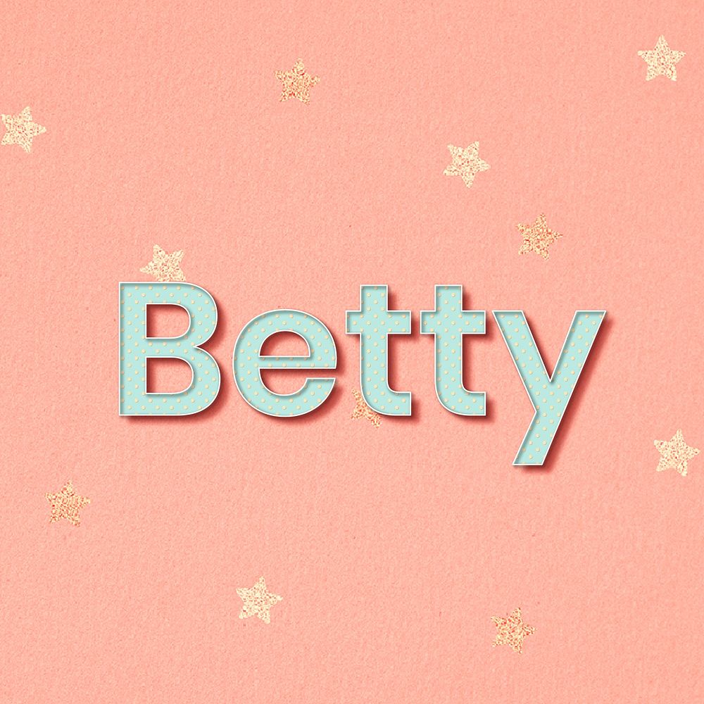 Betty lettering word art typography vector