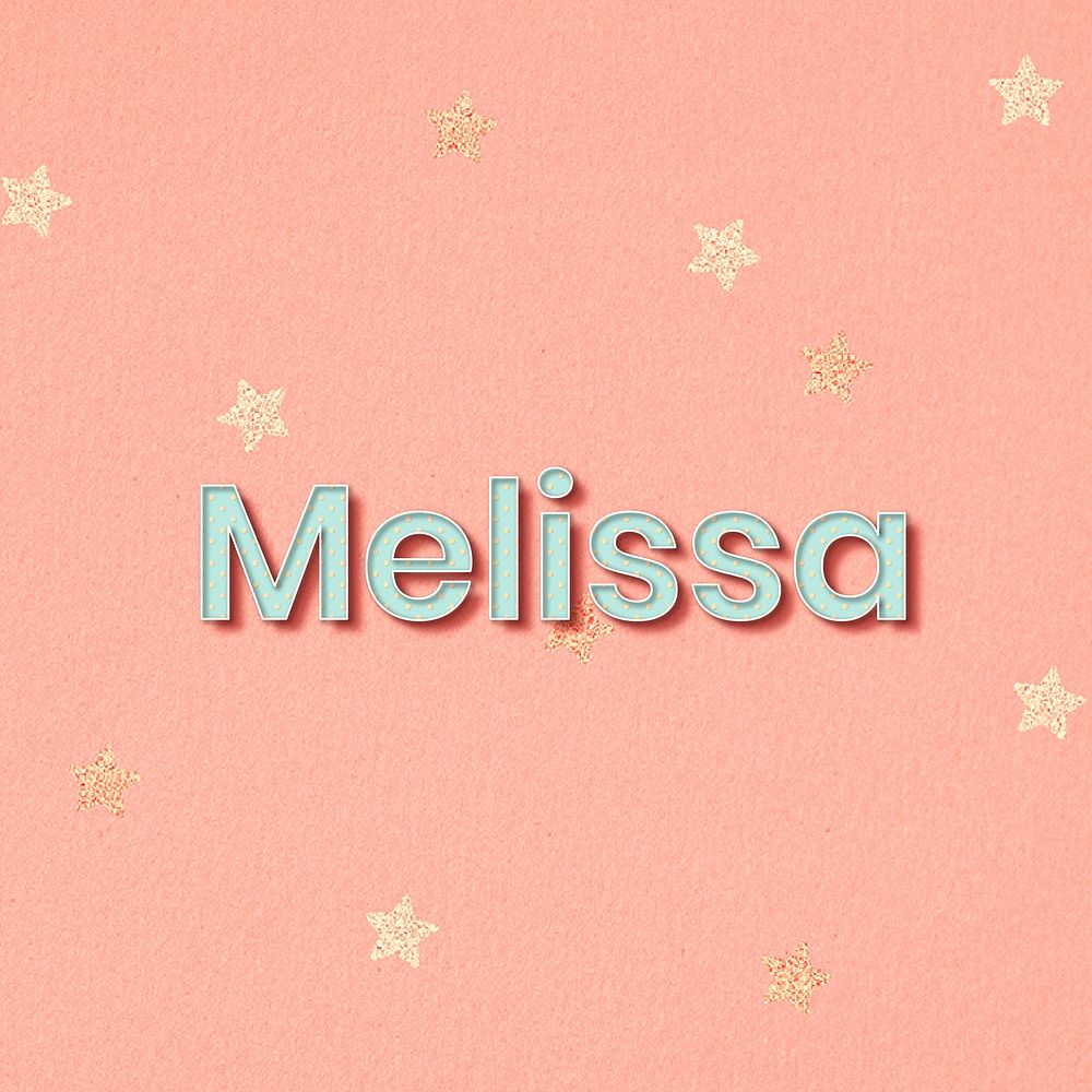 Melissa word art pastel typography vector
