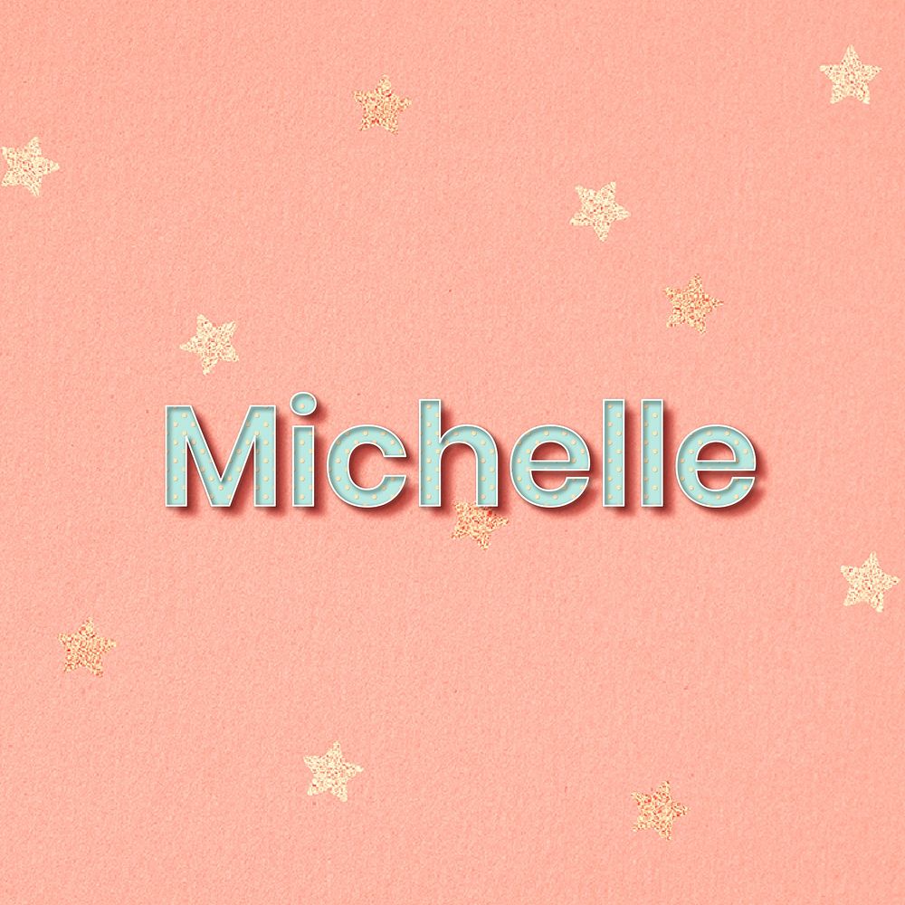 Michelle word art pastel typography vector