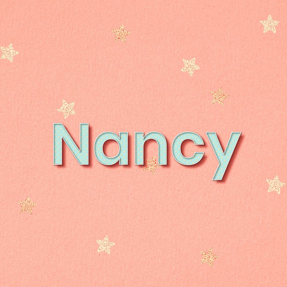 Nancy lettering word art typography vector