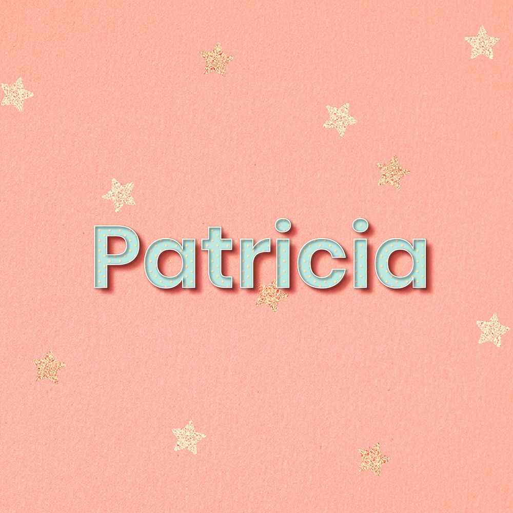 Patricia word art pastel typography vector