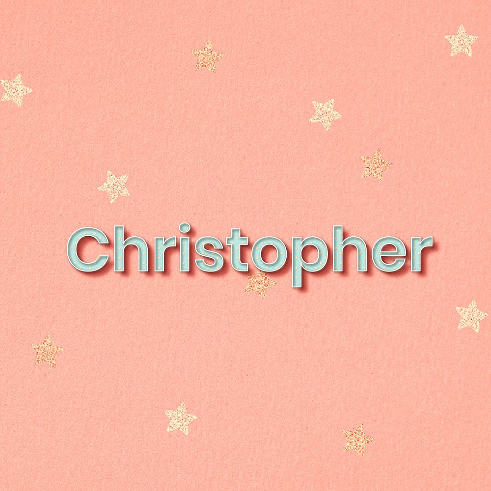Christopher male name typography vector
