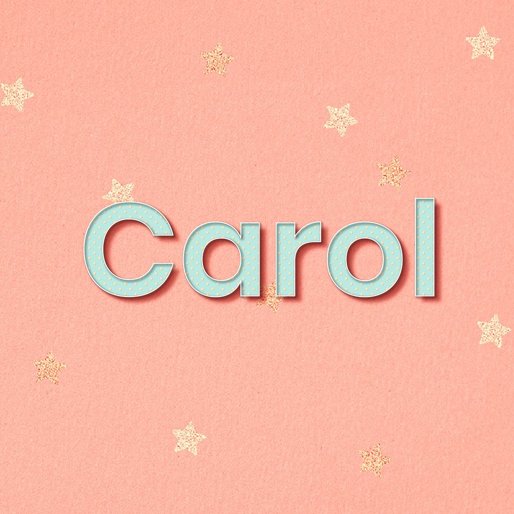 Carol lettering word art typography vector