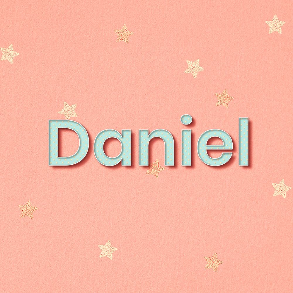 Daniel male name typography vector