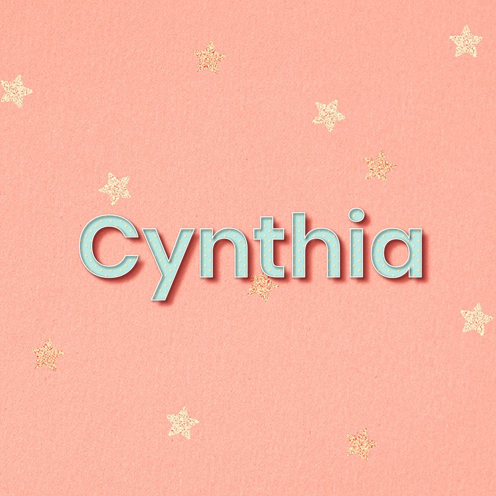 Cynthia word art pastel typography vector