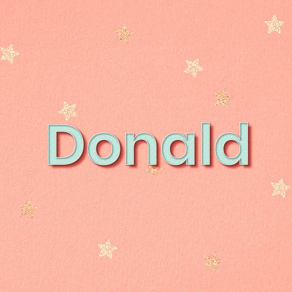 Donald male name typography vector