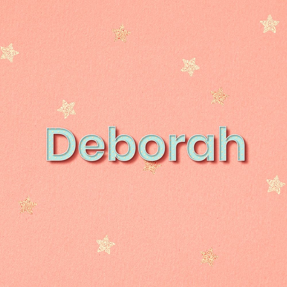 Deborah word art pastel typography vector