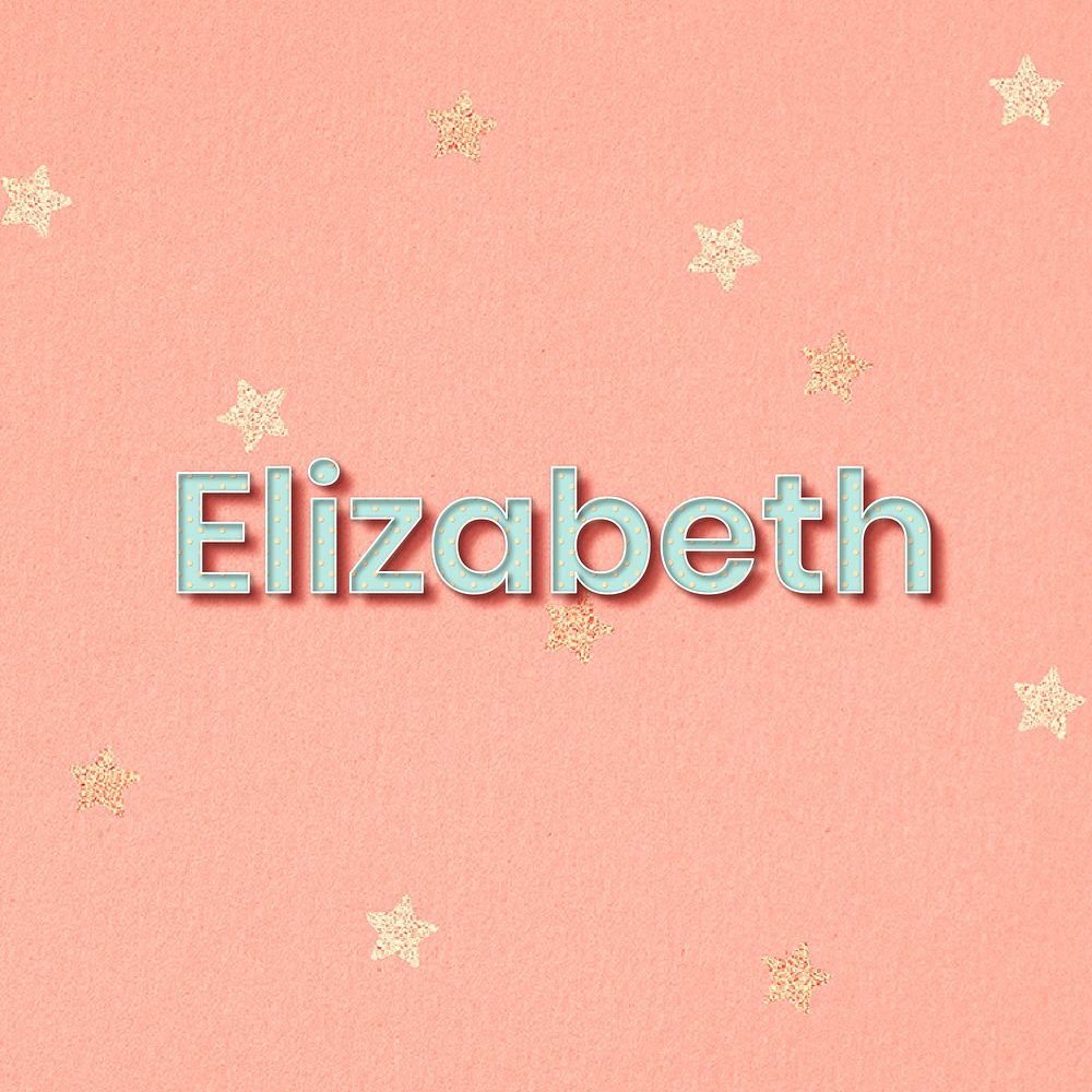 Elizabeth word art pastel typography vector