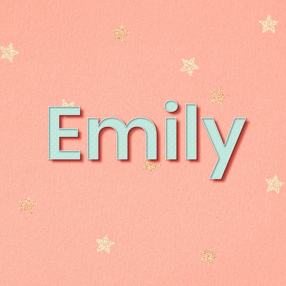 Emily lettering word art typography vector
