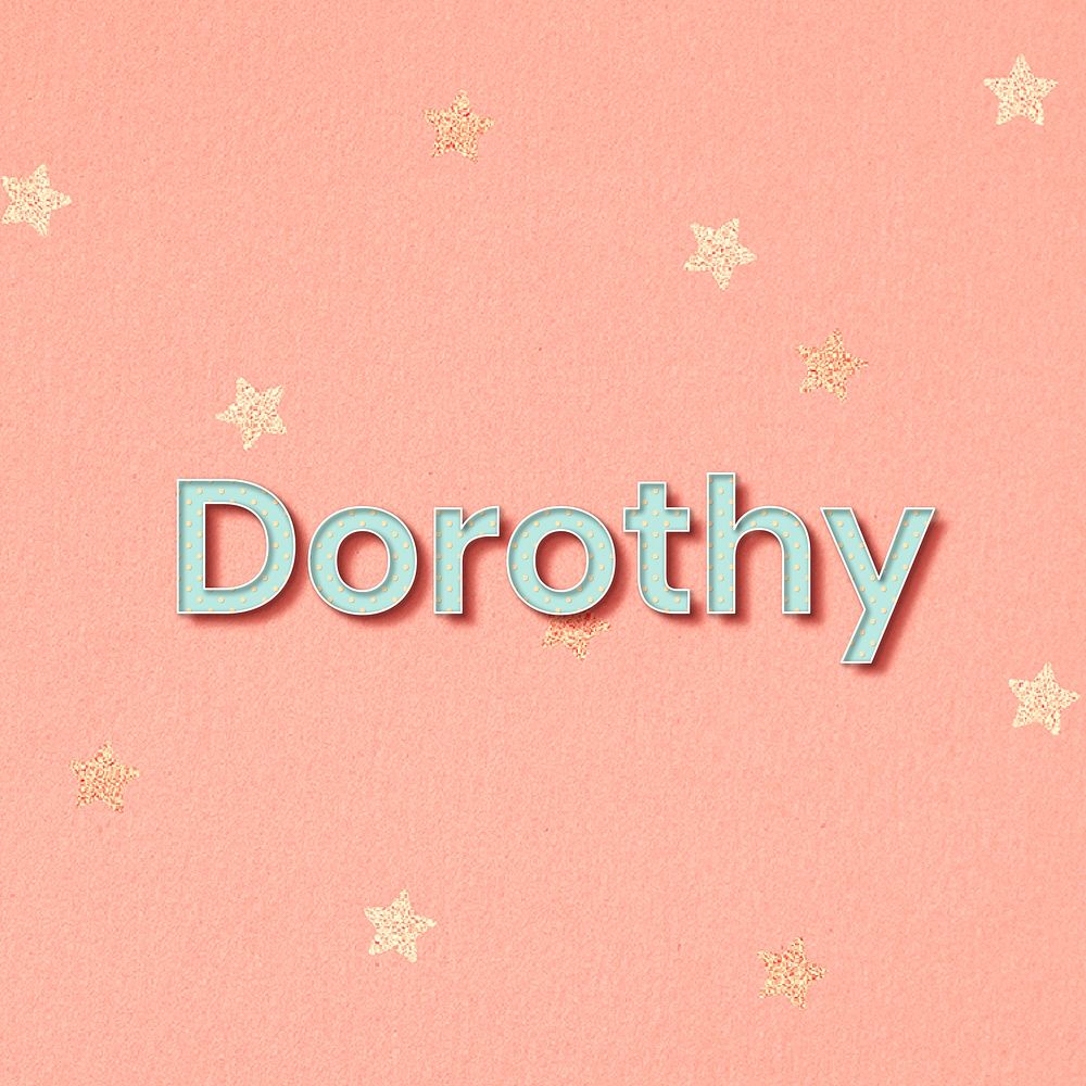 Dorothy word art pastel typography vector