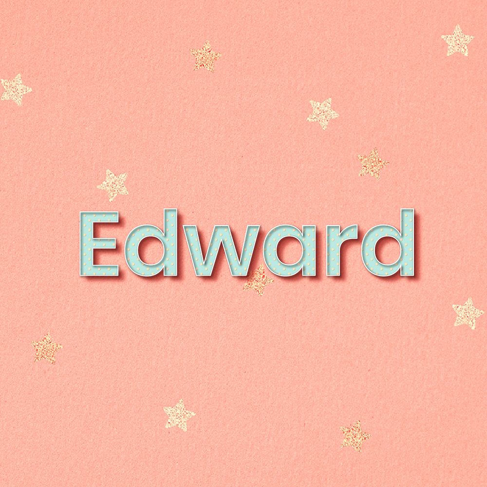Edward male name typography vector