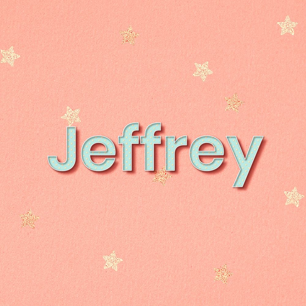 Jeffrey male name typography vector