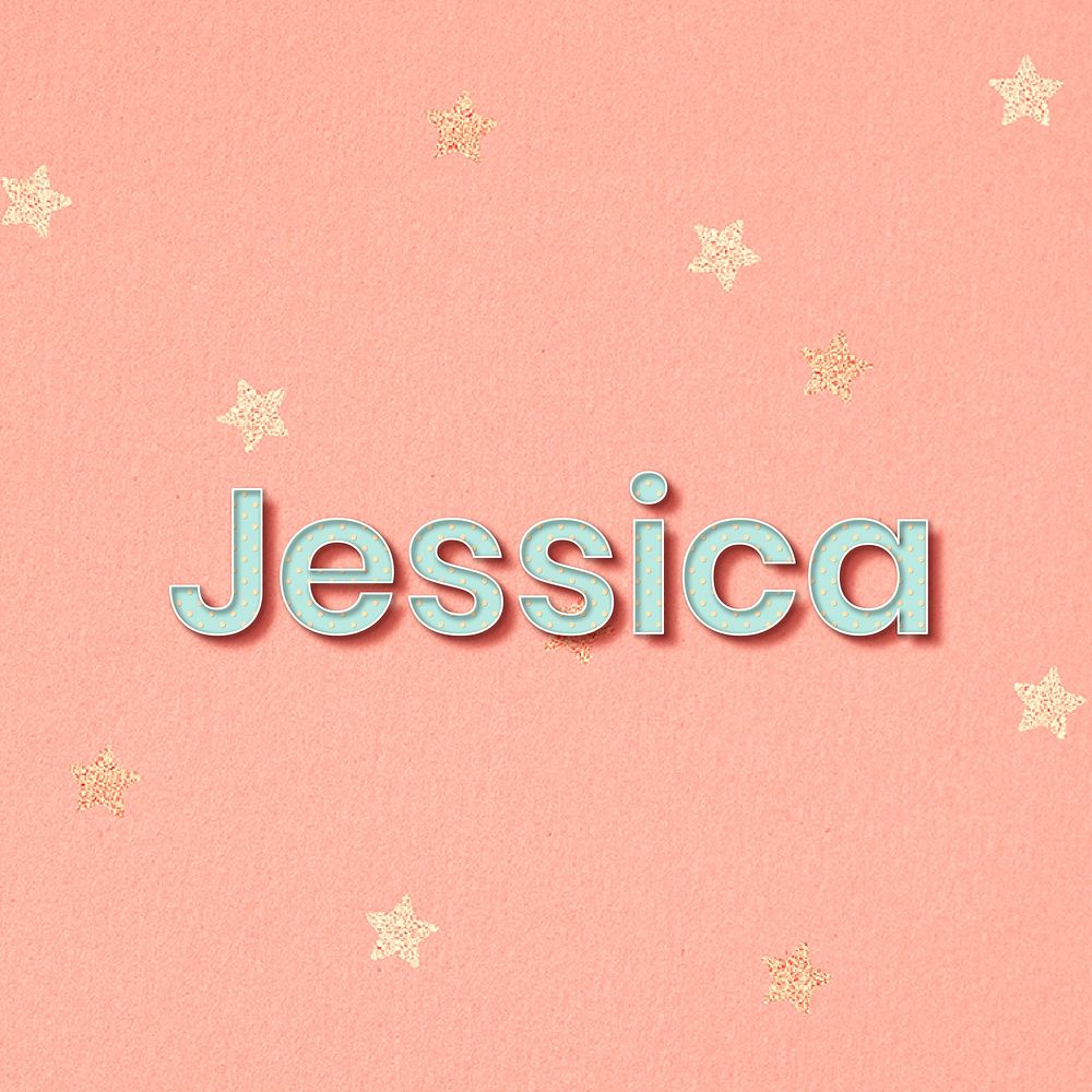 Jessica word art pastel typography vector