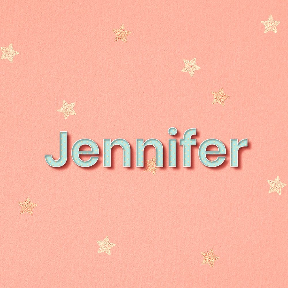 Jennifer word art pastel typography vector