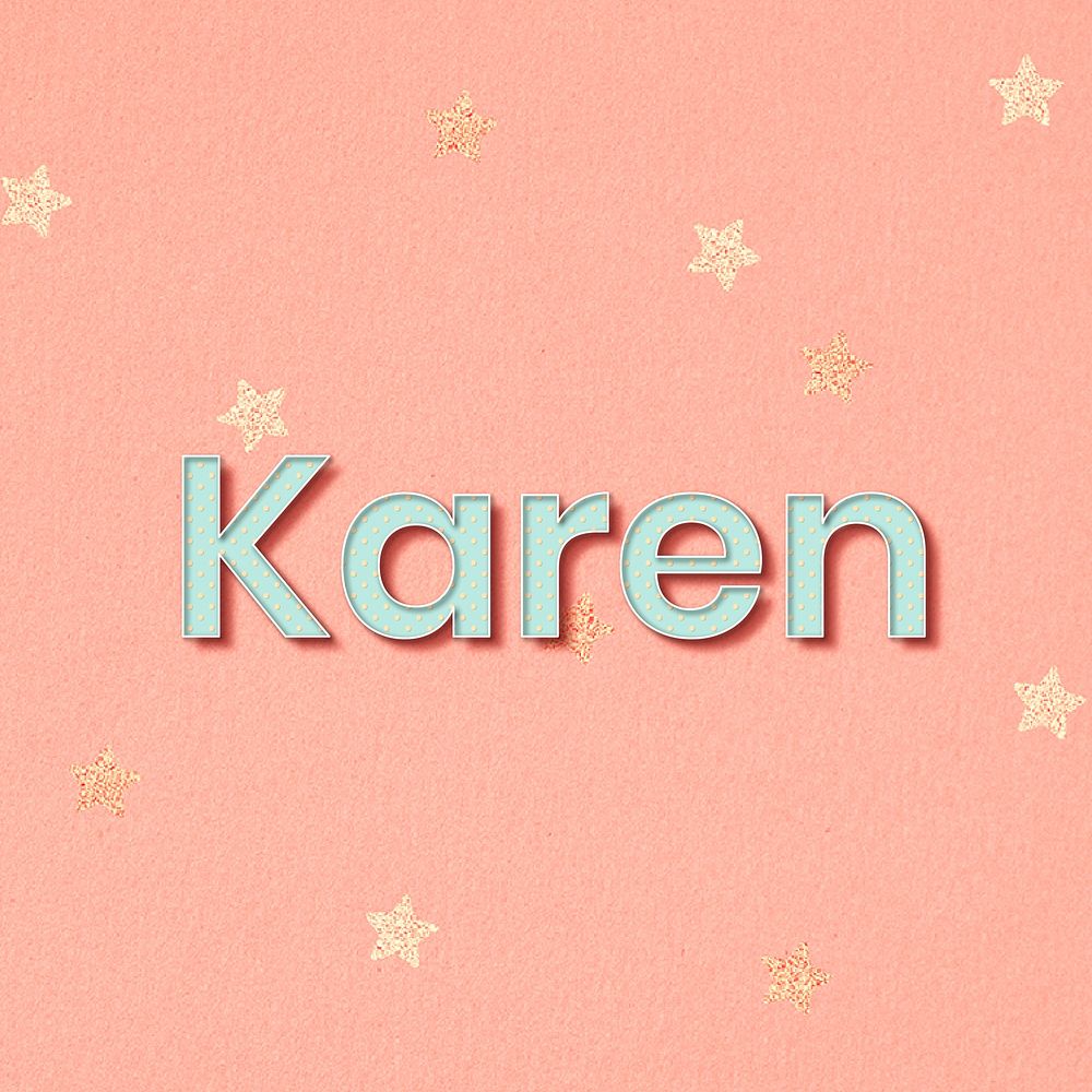 Karen word art pastel typography vector