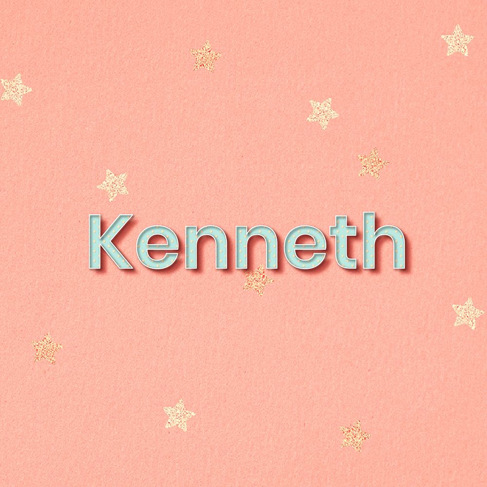 Kenneth male name typography vector