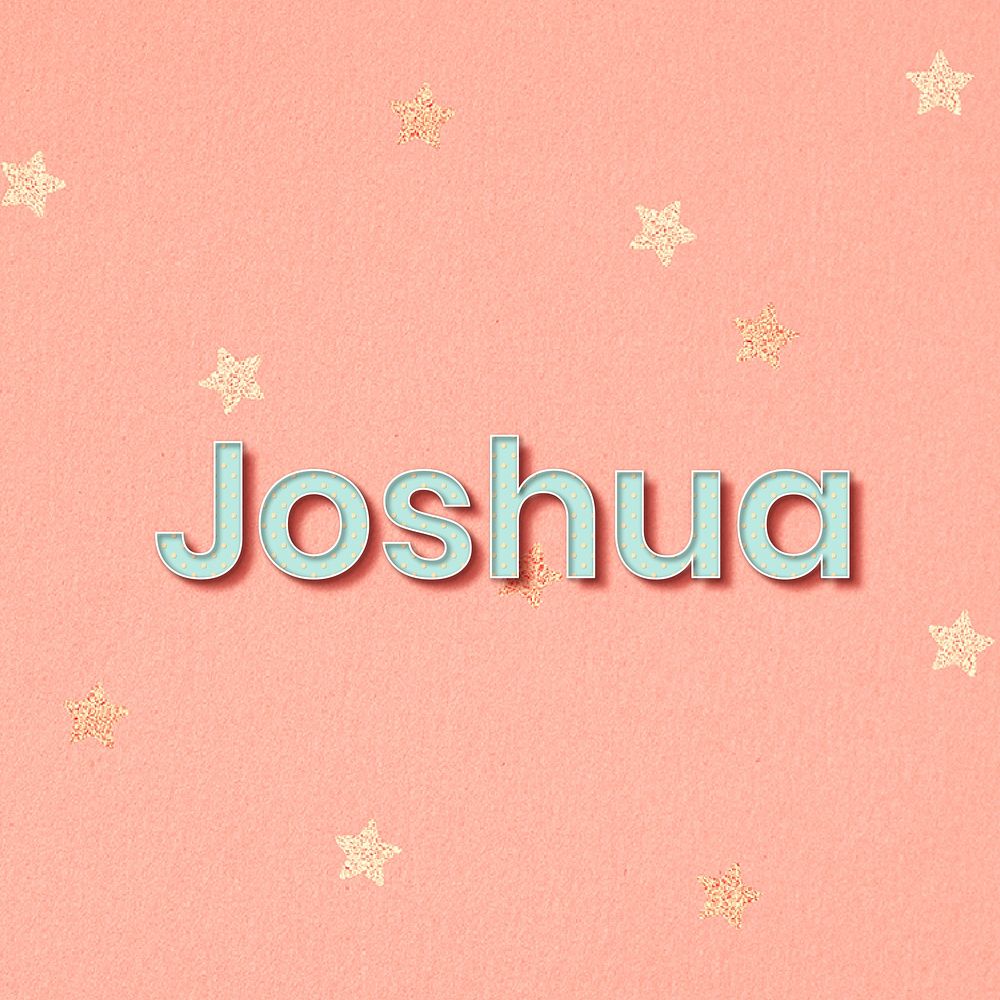 Joshua male name typography vector
