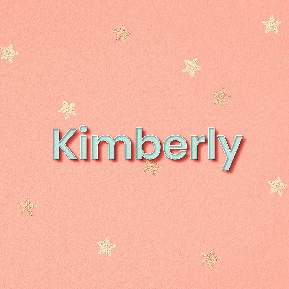Kimberly word art pastel typography vector