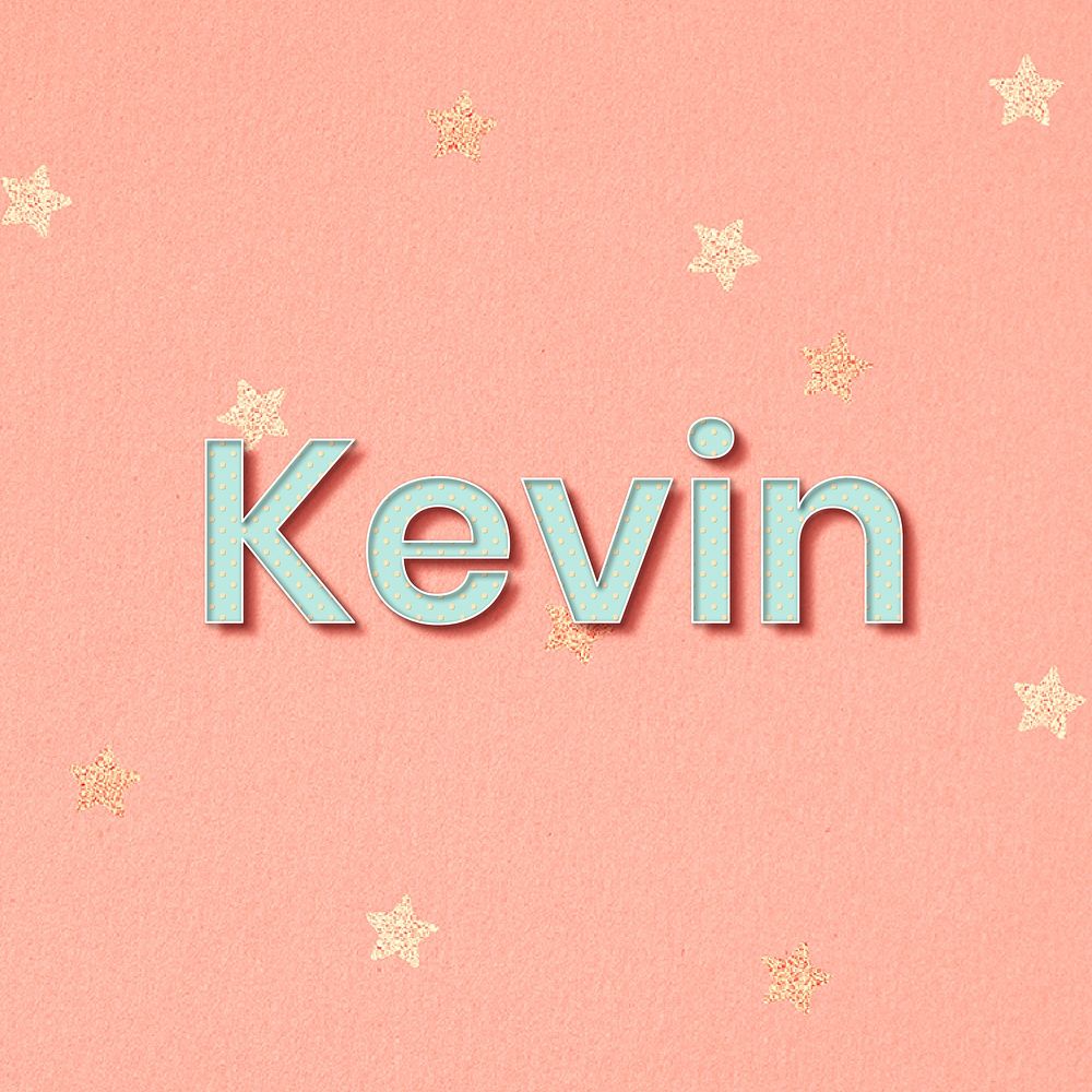 Kevin male name typography vector