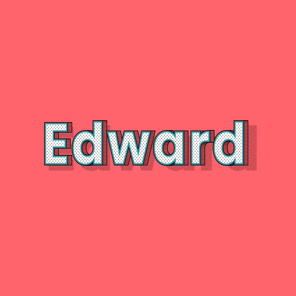 Edward name halftone vector word typography