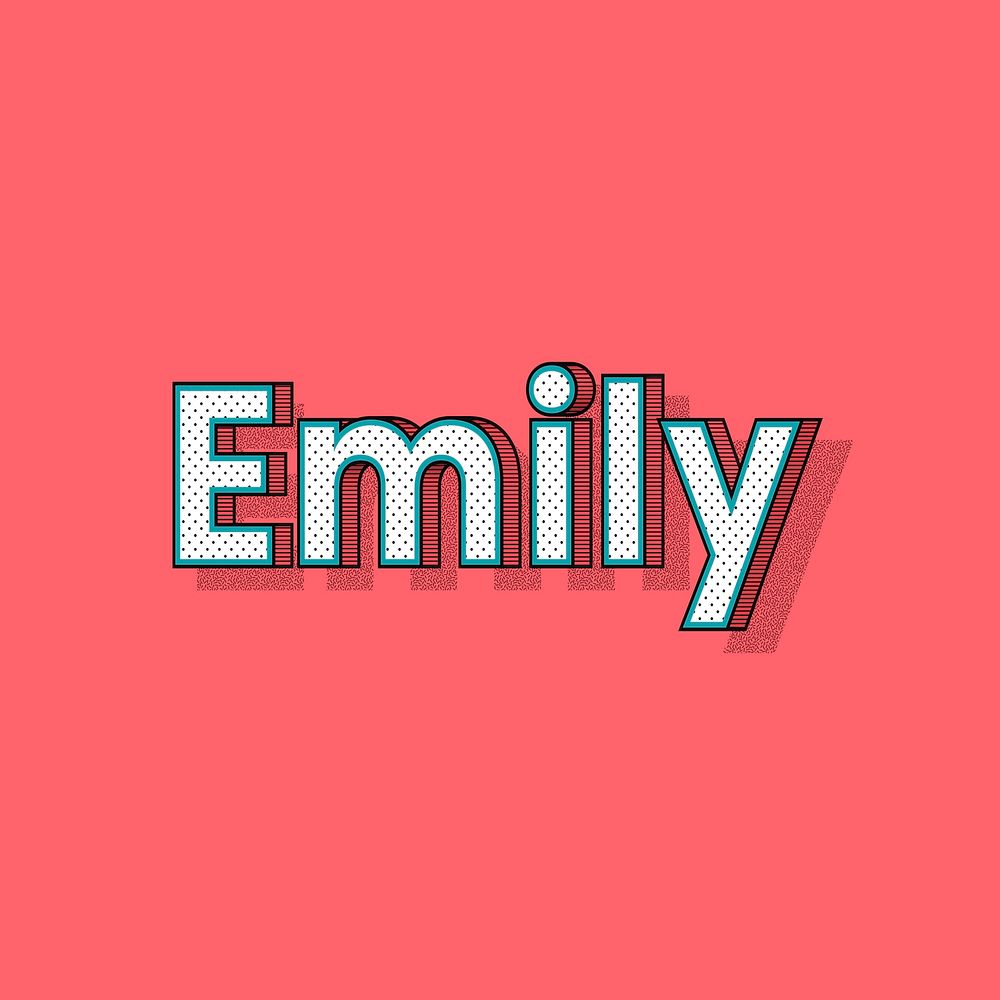 Emily female name word vector typography