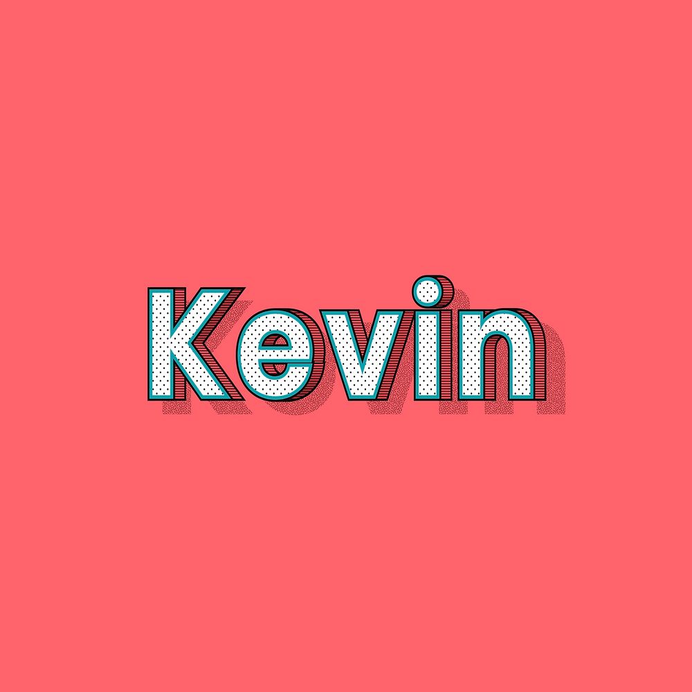 Kevin name halftone vector word typography