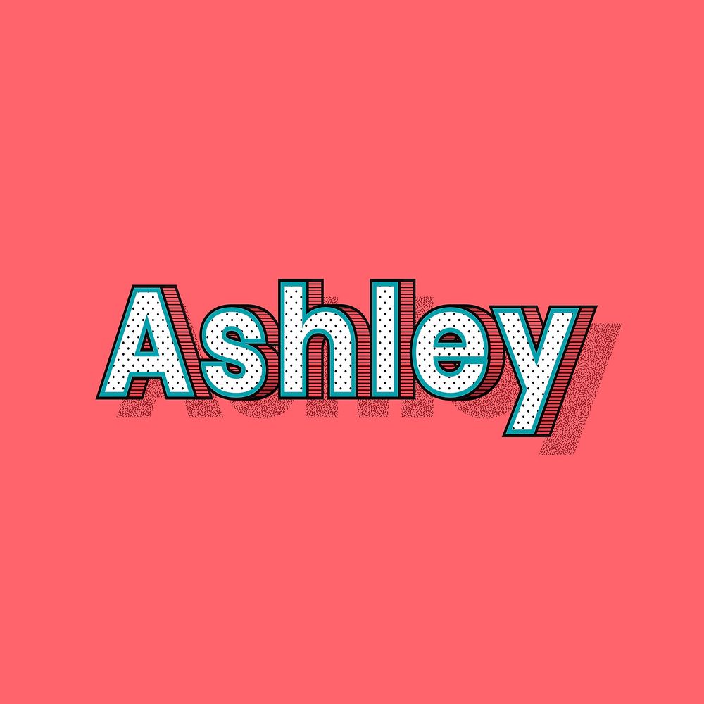 Ashley name halftone vector word typography